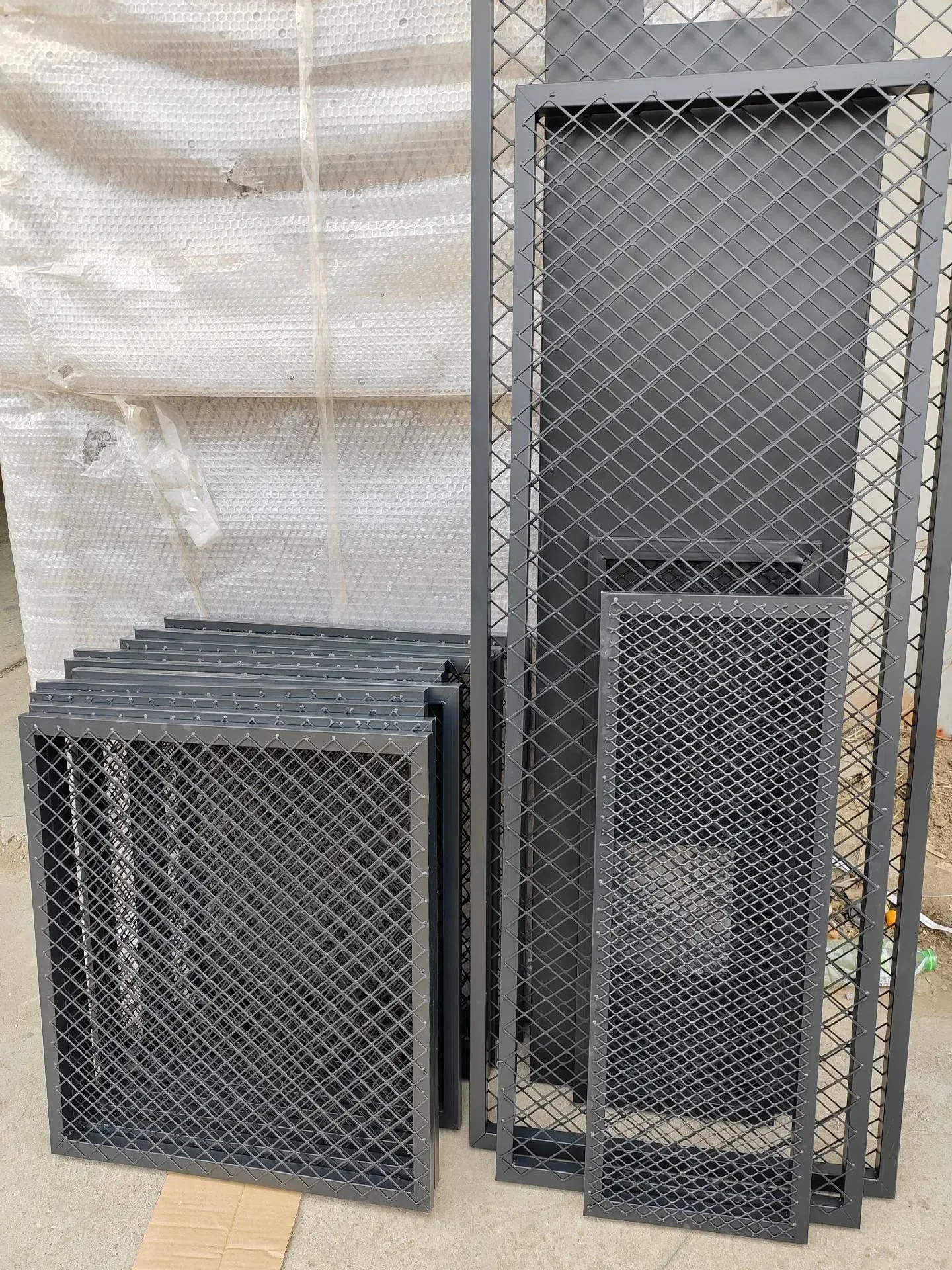 Framed expanded metal ceiling panel illustrating a custom finished panel format